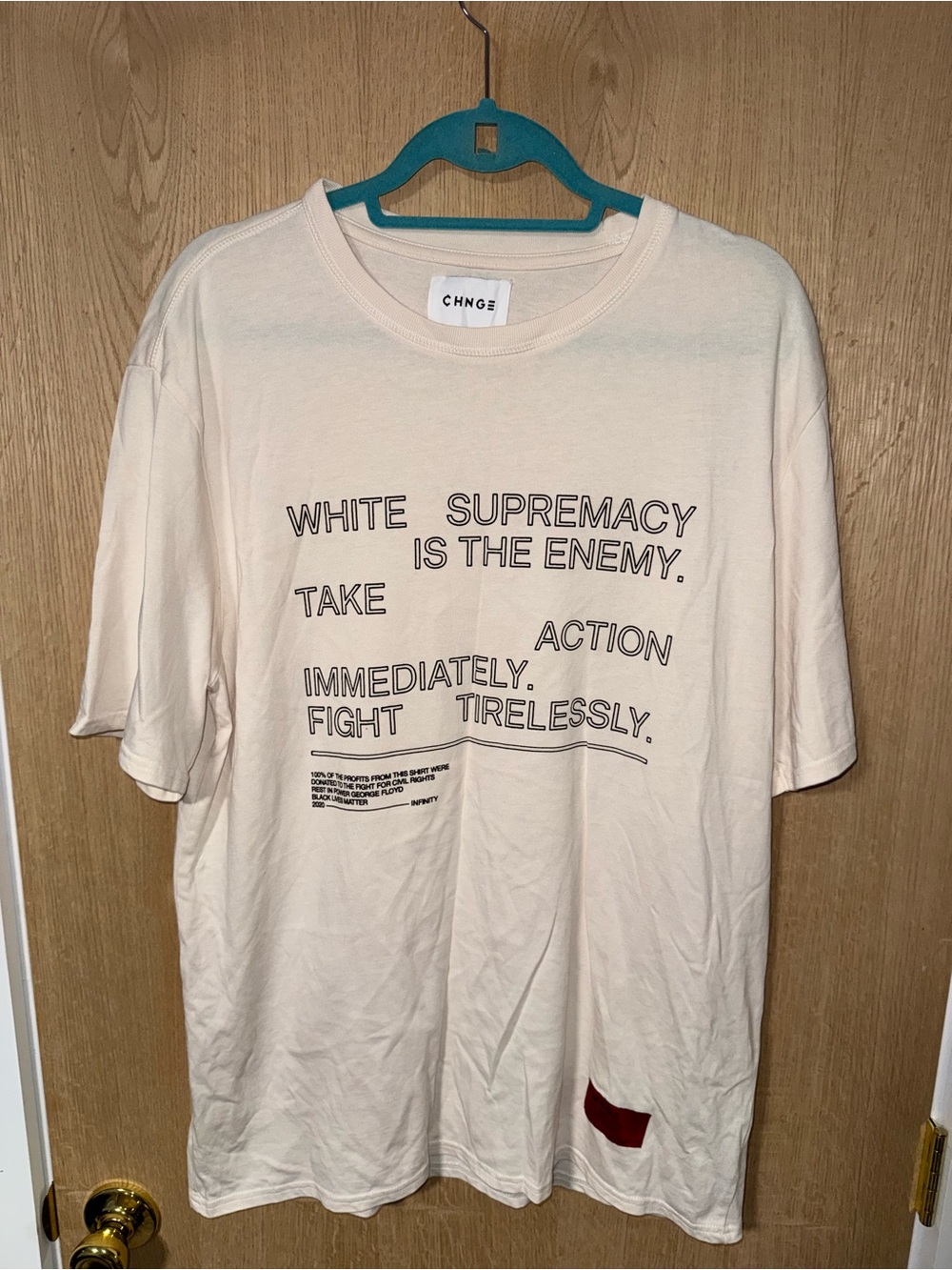 CHNGE Cream Short-Sleeve Graphic Statement Tee